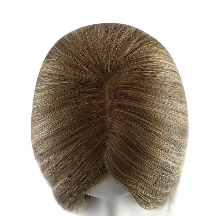 human hair topper,high quality virgin hair extensions,hair topper,women hair topper,wig,hair topper silk base,hair topper human hair,hair extensions,clip in hair extensions,human hair extensions,extensions hair,best hair extensions,brown hair topper,medium brown hair topper,100% human hair,distribute seams at will,invisible topper,large base topper,large base 6*7 inch,Hair Volumizers,Clip-In Hair Volumizers