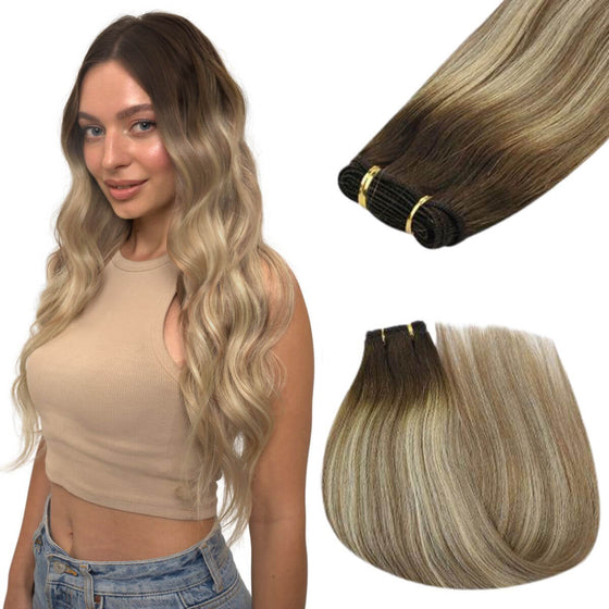 weft hair extensions balayage blonde, permanent tape ins hair,  single drawn hair, 100% real human hair, silky smooth hair, hair extensions, fantasy colors, fashion color